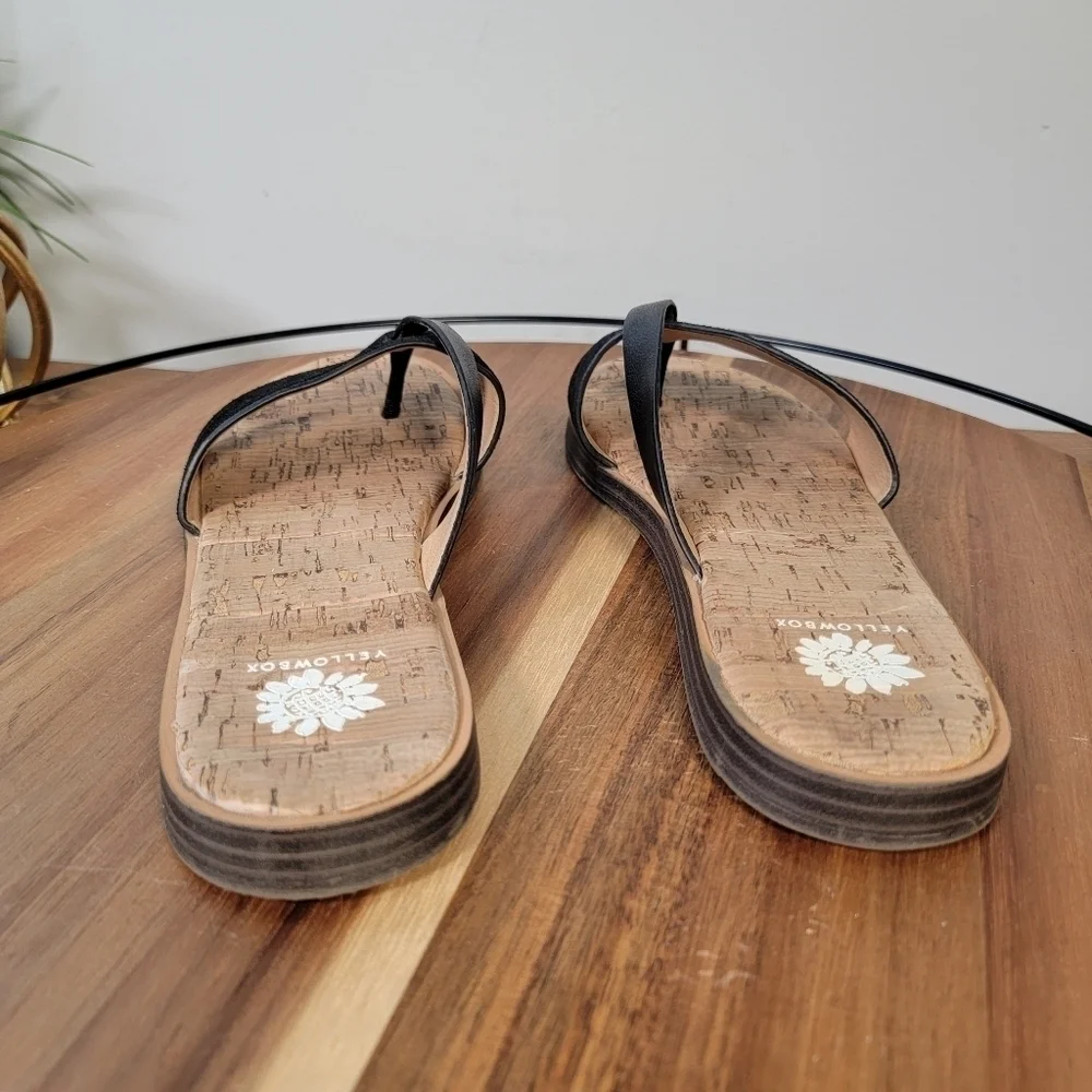 Yellow Box Barann Black Suede and Leather Strap Sandals Size 8 - Picture 8 of 16